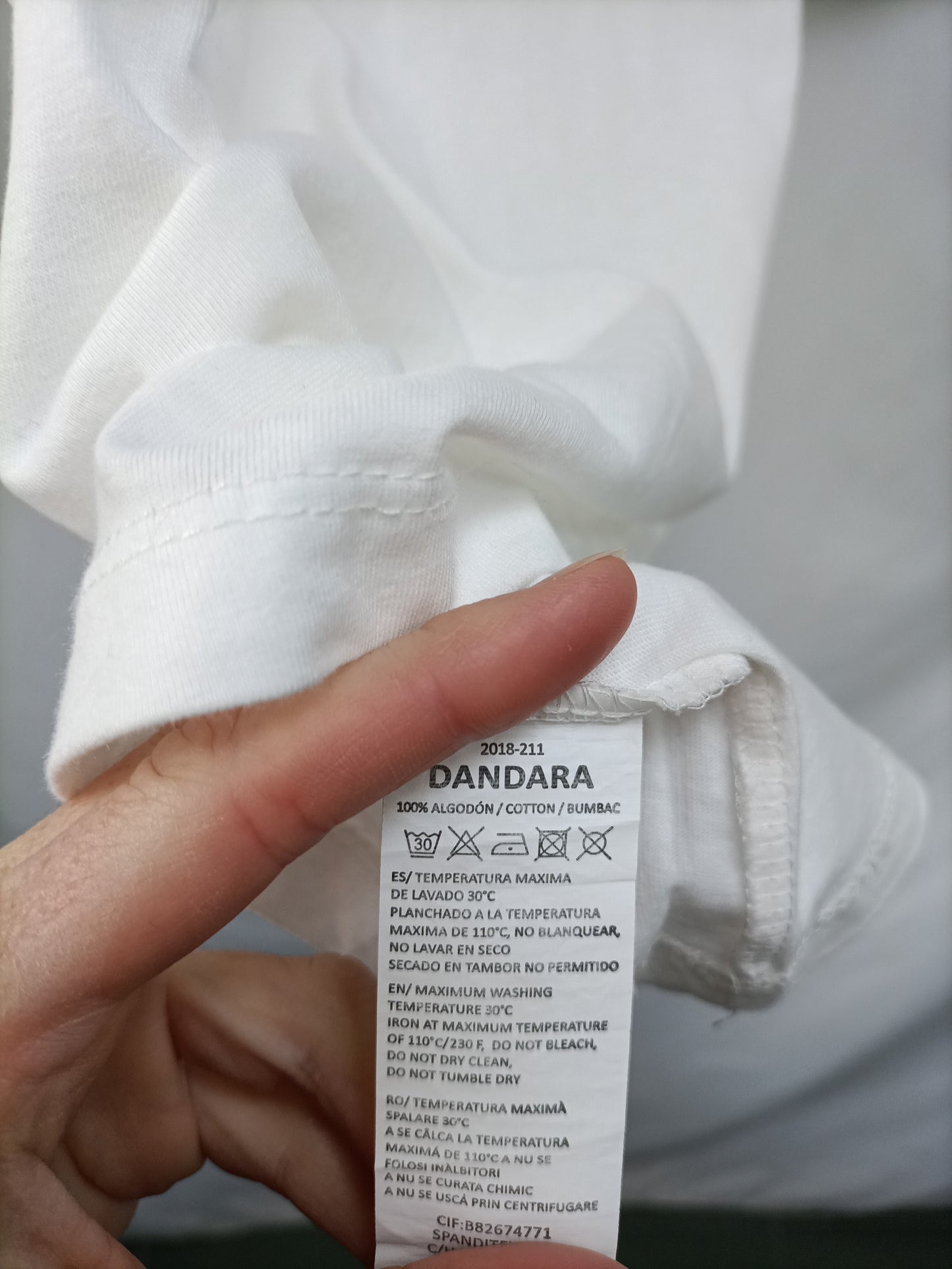 DANDARA. Camiseta básica blanca T.s