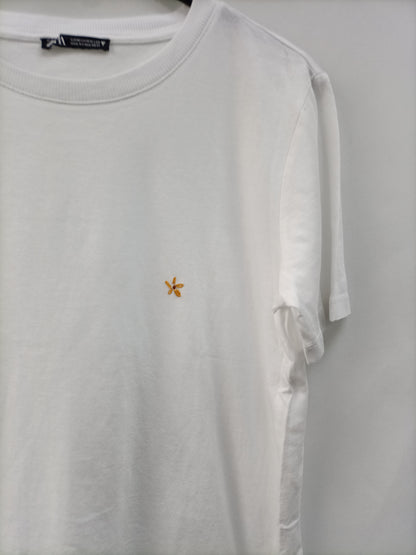 ZARA. Camiseta básica blanca T.m