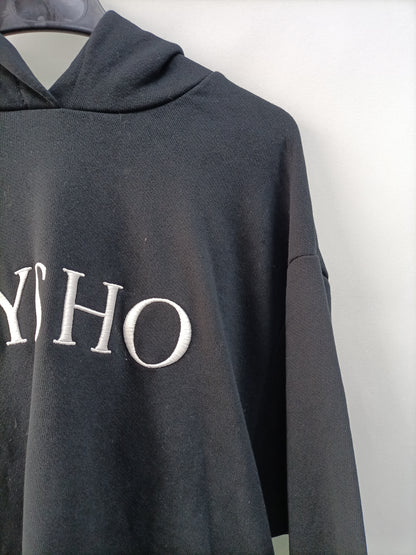 OYSHO.Sudadera negra capucha T.m