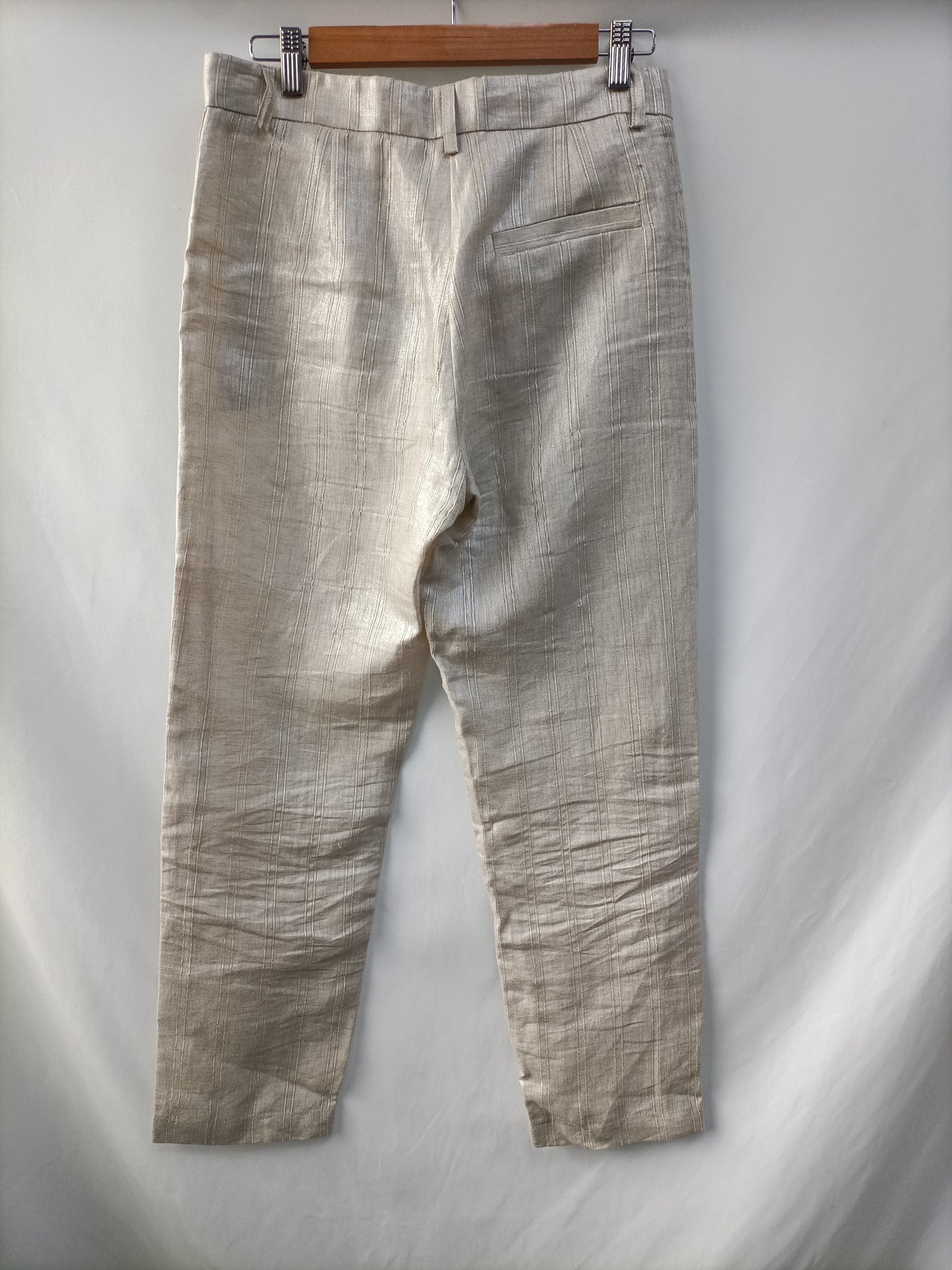 8PM. Pantalón beige rayas T.xs