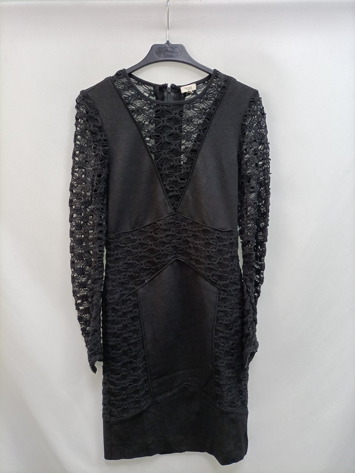 INTROPIA. Vestido negro con encaje T.xs