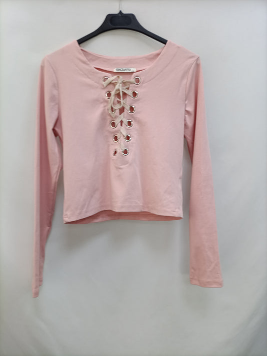 VINCEOTTO. Top rosa cuerda T.l/xl