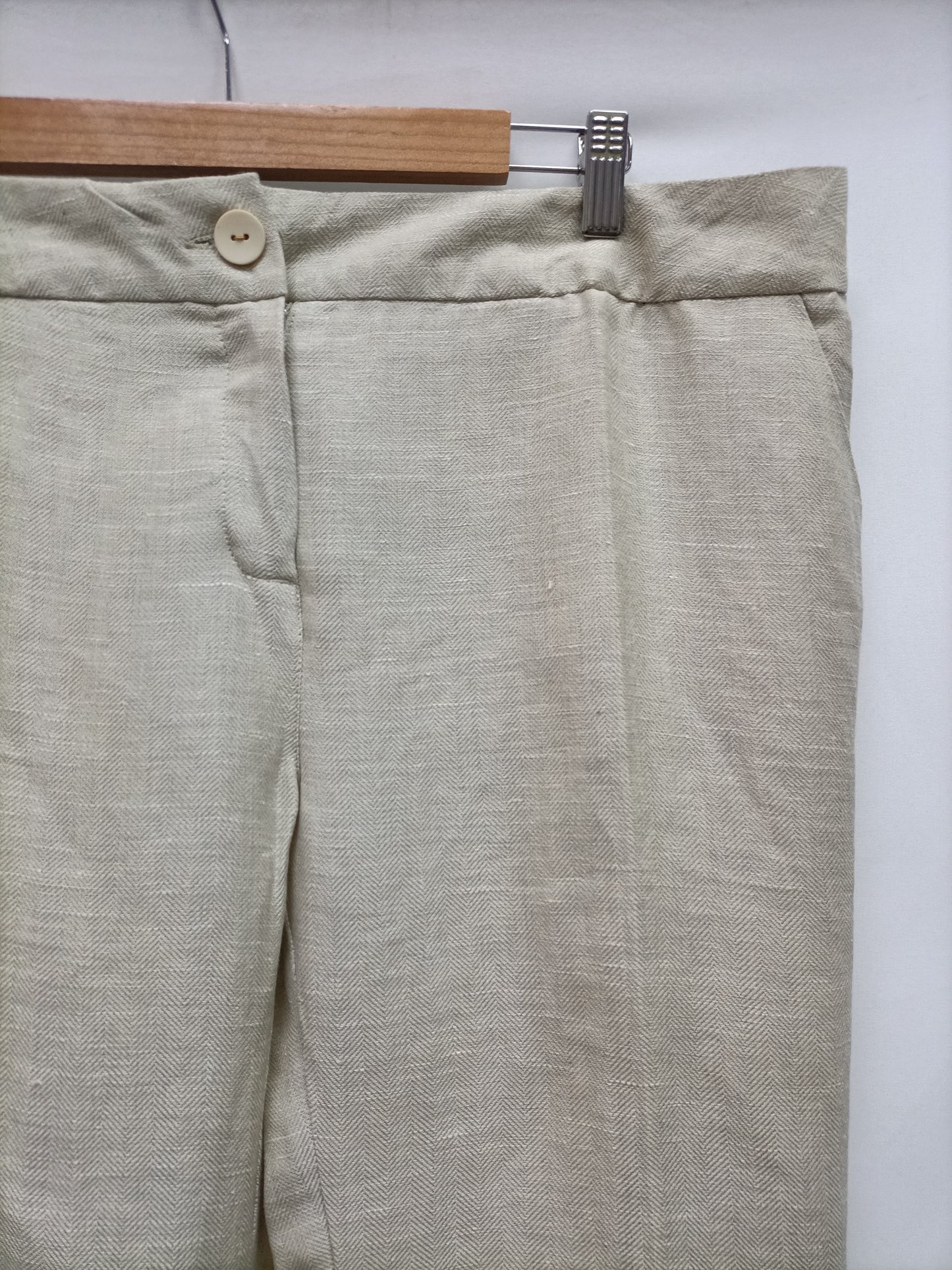 ABS. Pantalón beige espiga T.50