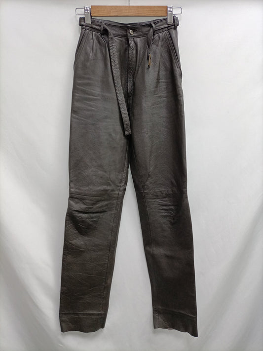 OTRAS.Pantalons rectos piel T.34 (vintage)