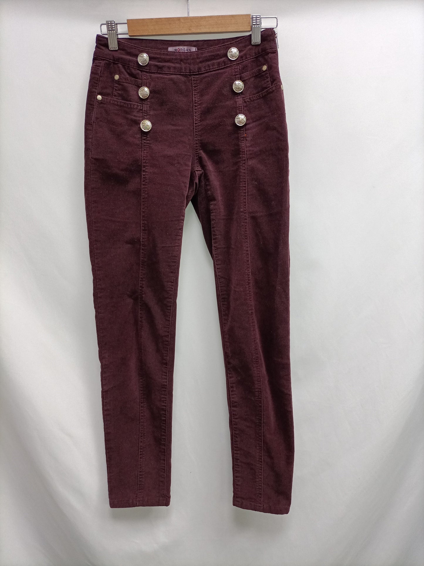 MORGAN.Pantalones pana burdeos T.34