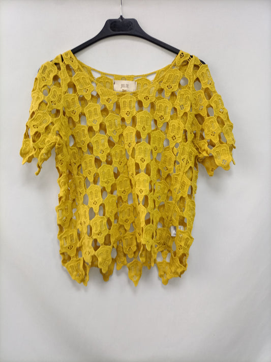 JULIE. Top amarillo encaje T.m/l