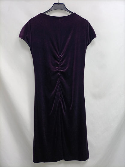 BASICCO. Vestido terciopelo morado T.44