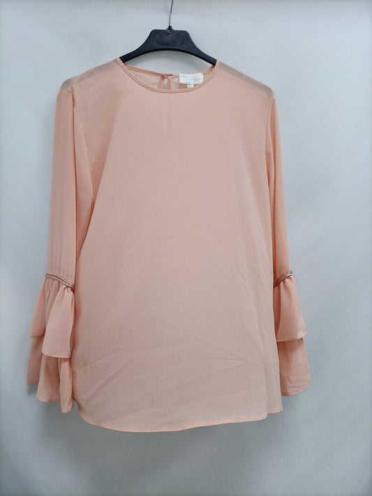 SRTRENA. Blusa rosa semitranspante T.l