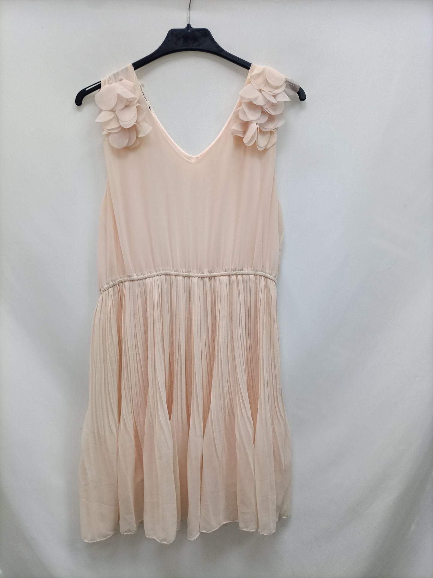 MEILING. Vestido rosa plisado T.l/xl