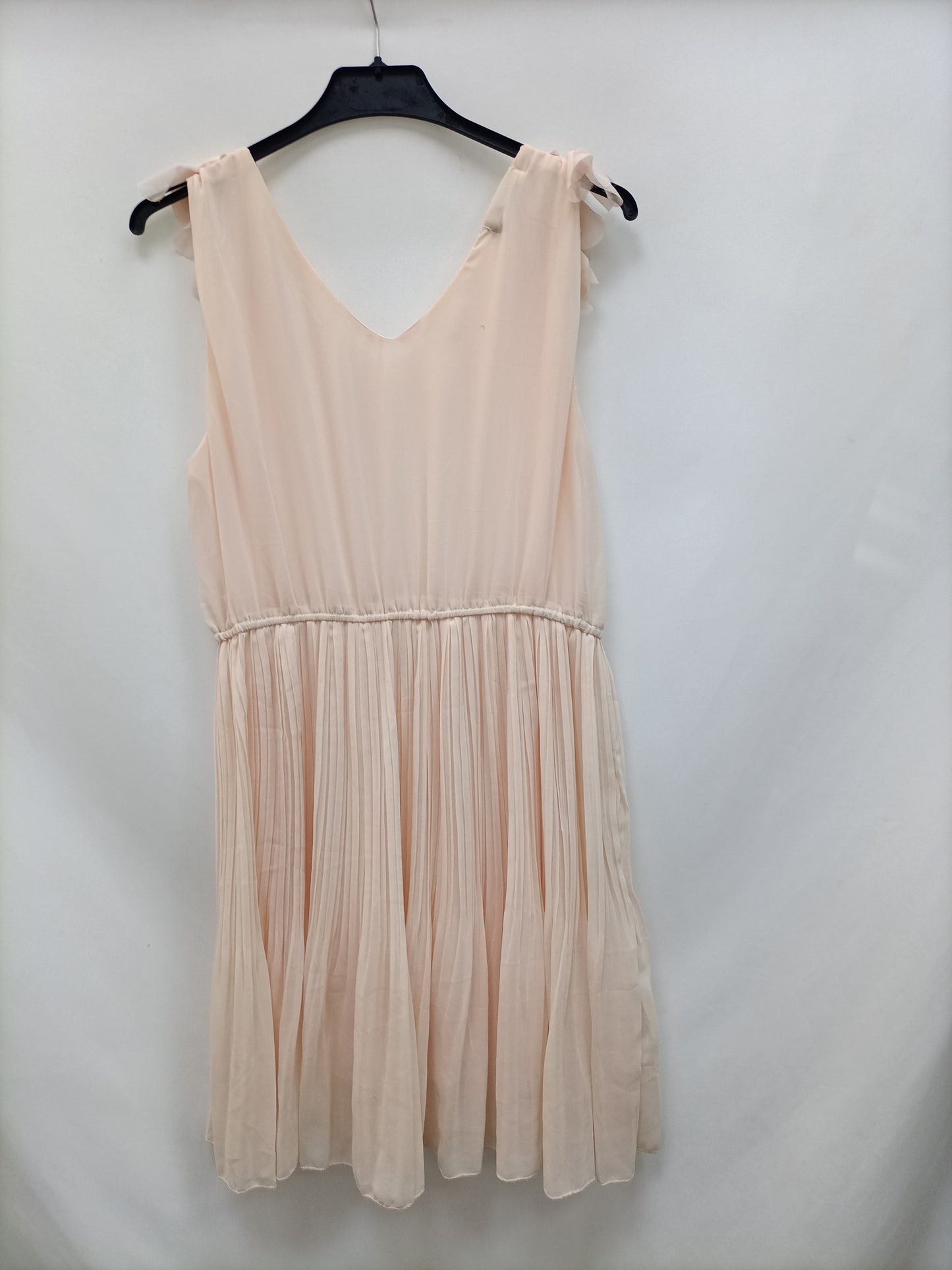 MEILING. Vestido rosa plisado T.l/xl