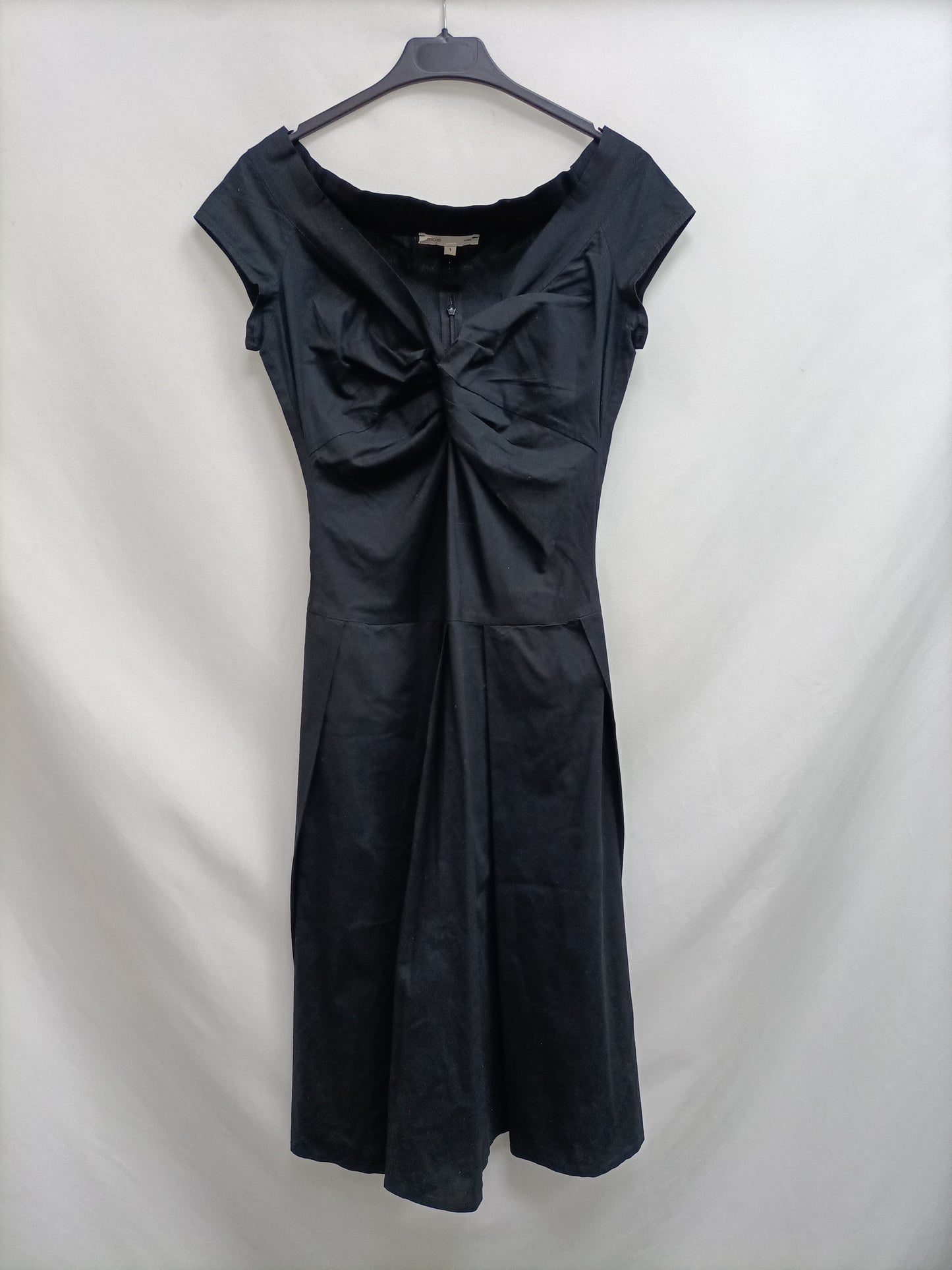 MAJE. Vestido midi negro T.s