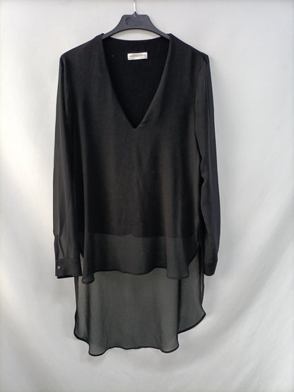 ZARA.Blusa negra oversized T.XS