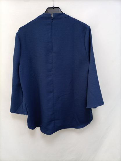 MANGO. Blusa azul choquer T.m