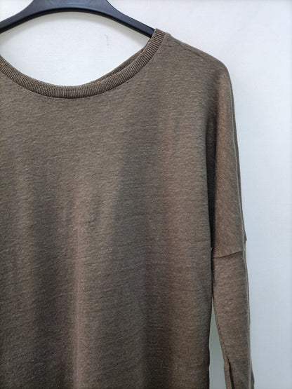 MASSIMO DUTTI. Vestido/camiseta marrón T.m