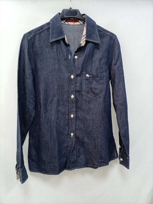 BURBERRY. Camisa fluida denim T.38