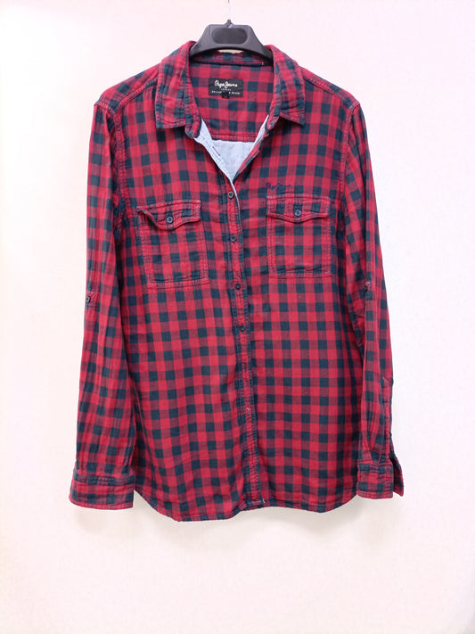 PEPE JEANS. Camisa cuadros leñador T.l