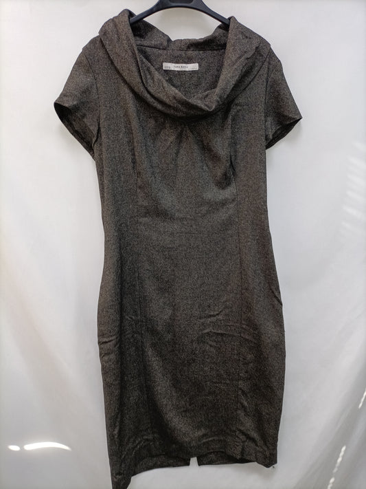 ZARA. Vestido midi jaspeado T.xl