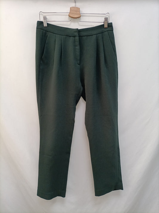 BIMBA Y LOLA. Pantalón pinzas verde  T.38