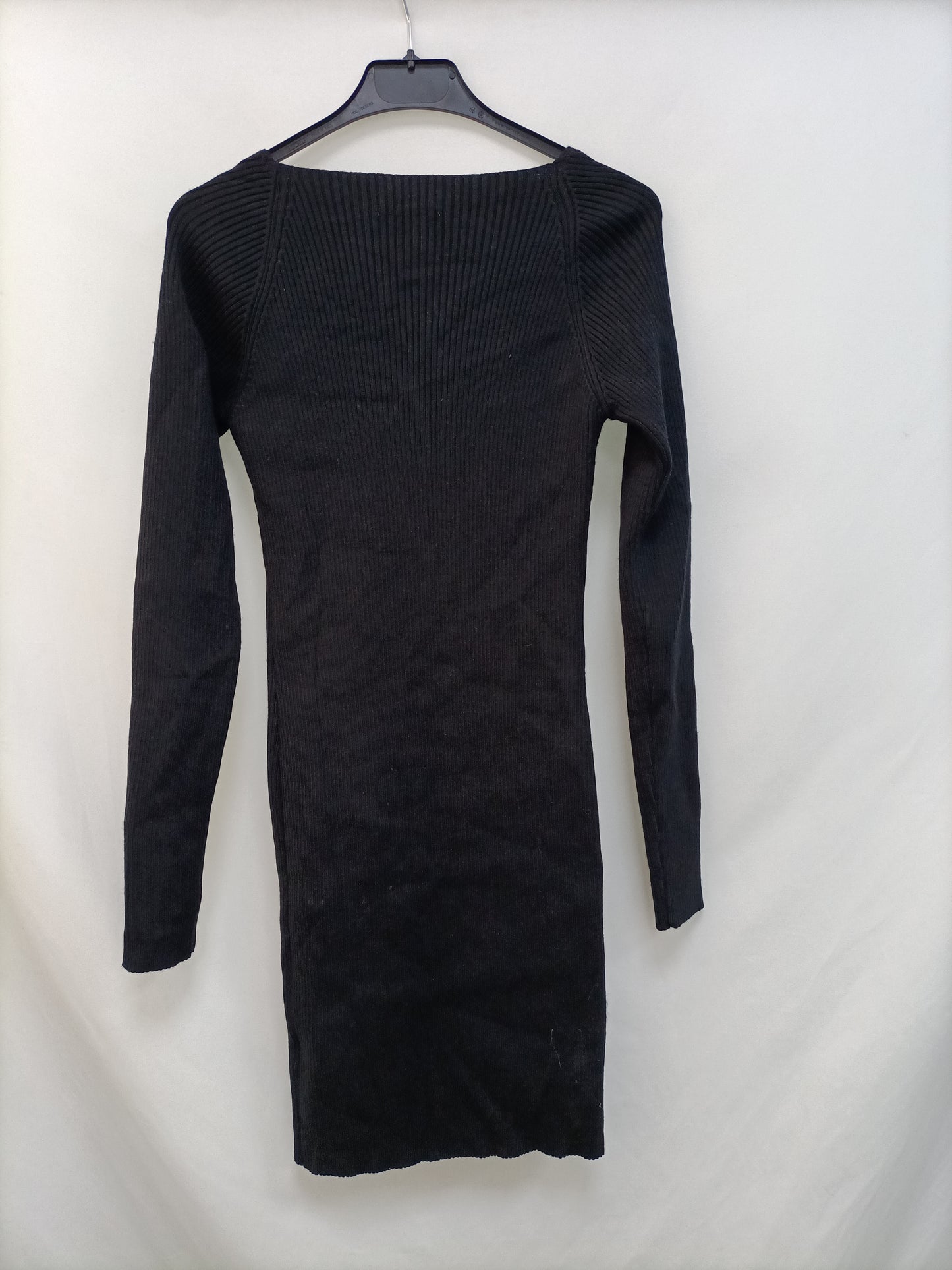 LOAVIES. Vestido negro canalé T.m