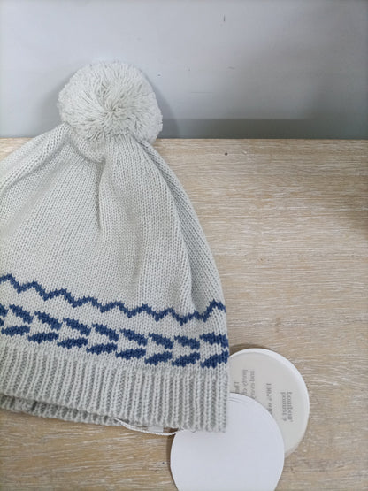 BONNET A POMPON. Gorro gris pompon T.s (niño)