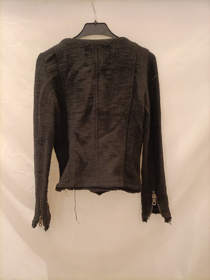 ZARA. Chaqueta tweed negra T.m