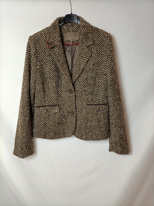 CORTEFIEL. Blazer tweed marrón T.42