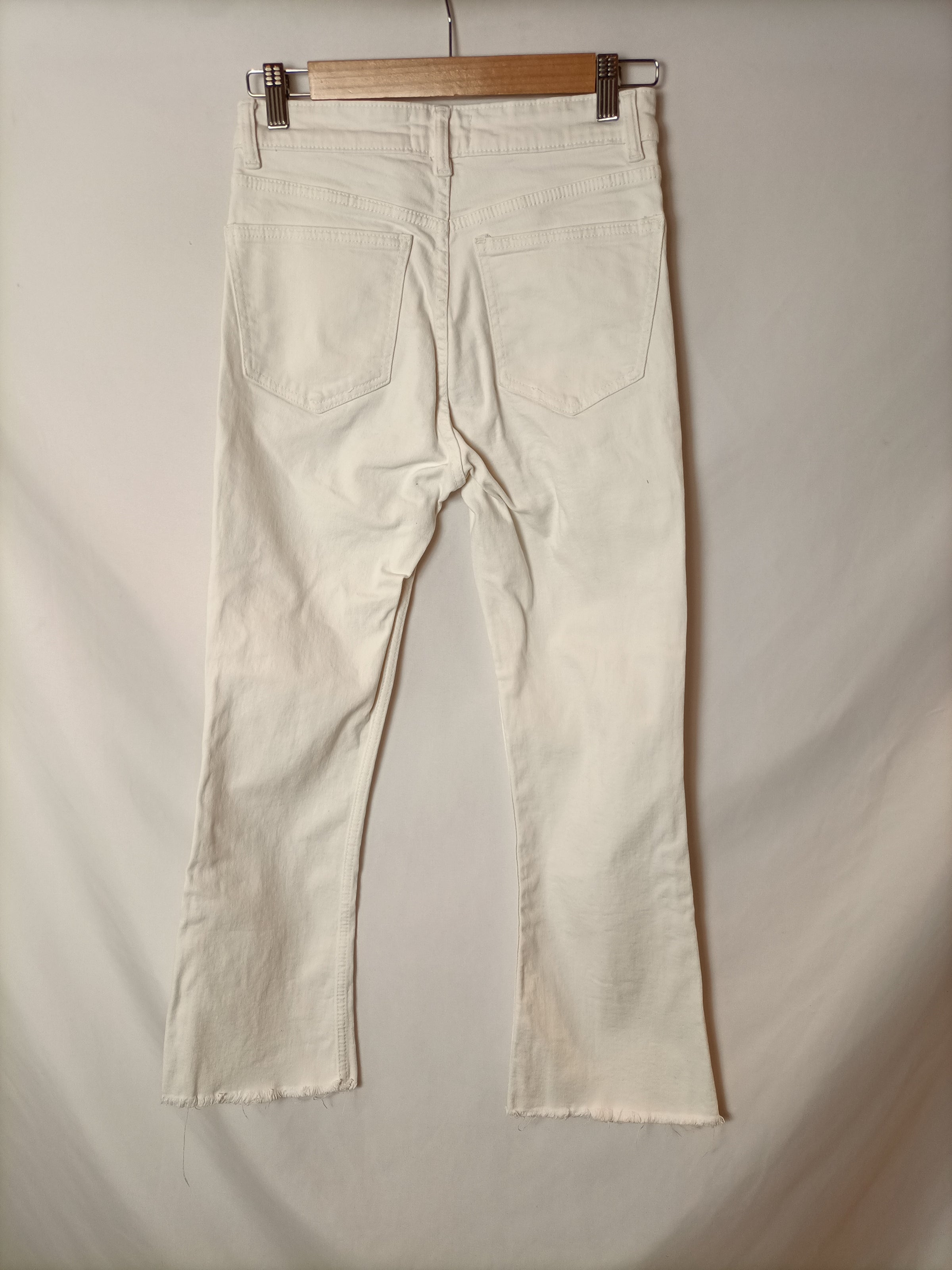 pantalon vaquero blanco mujer zara talla 36 - Comprar roupa e