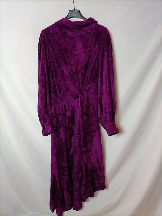 ISABEL MARANT. Vestido midi morado T.34