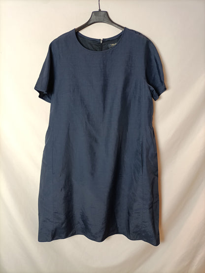 MAXMARA. Vestido corto azul T.42