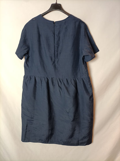 MAXMARA. Vestido corto azul T.42