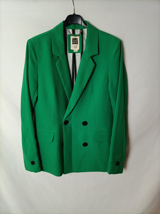 AMERICANO. Blazer verde cruzada T.m