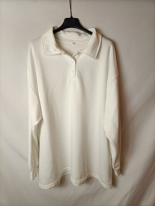 OTRAS. Sudadera blanca oversized T.m