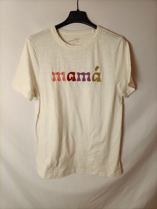 UNIVERSAL THREAD. Camiseta beige bordada T.xs