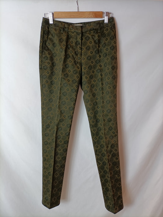 NICE THING. Pantalón verde estampado T.36