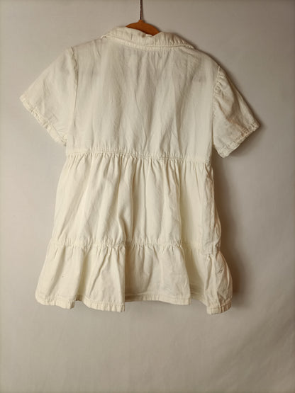 ZARA. Vestido blanco volantes. T 12-18 meses