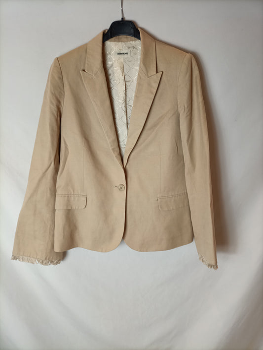 ZADIG&VOLTAIRE. Blazer beige flecos T.36