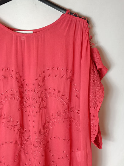 IRO. Blusa coral troqueladas T.34