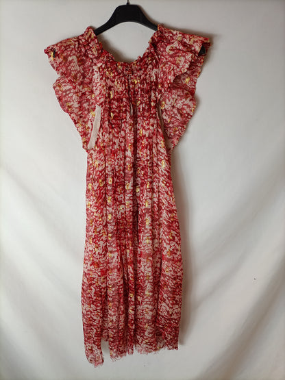 ISABEL MARANT ETOILE  . Vestido rojo estampado T.0(xs)