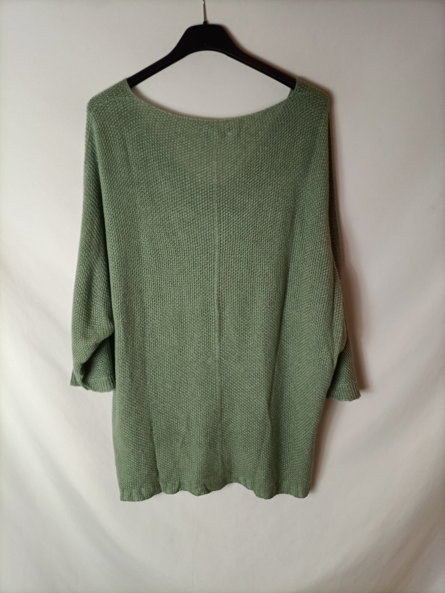 HUG&CLAU. Jersey finito verde. T S (M/L)