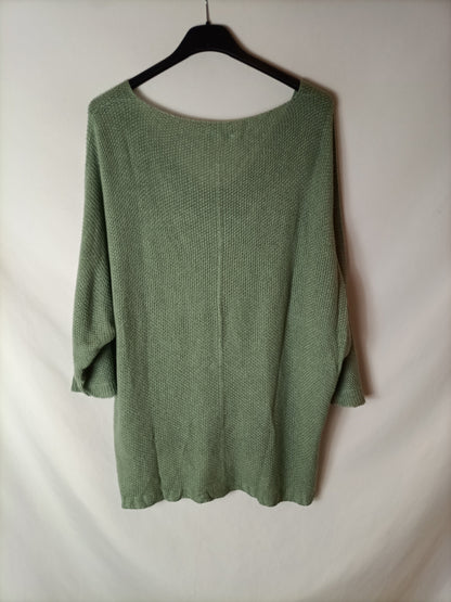 HUG&CLAU. Jersey finito verde. T S (M/L)