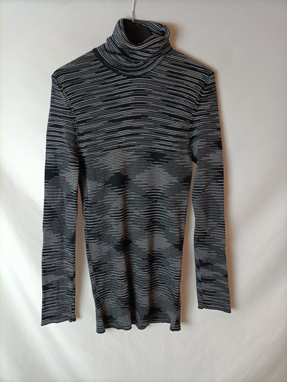 MISSONI. Jersey canalé cuello vuelto. T 46 ( L/XL)