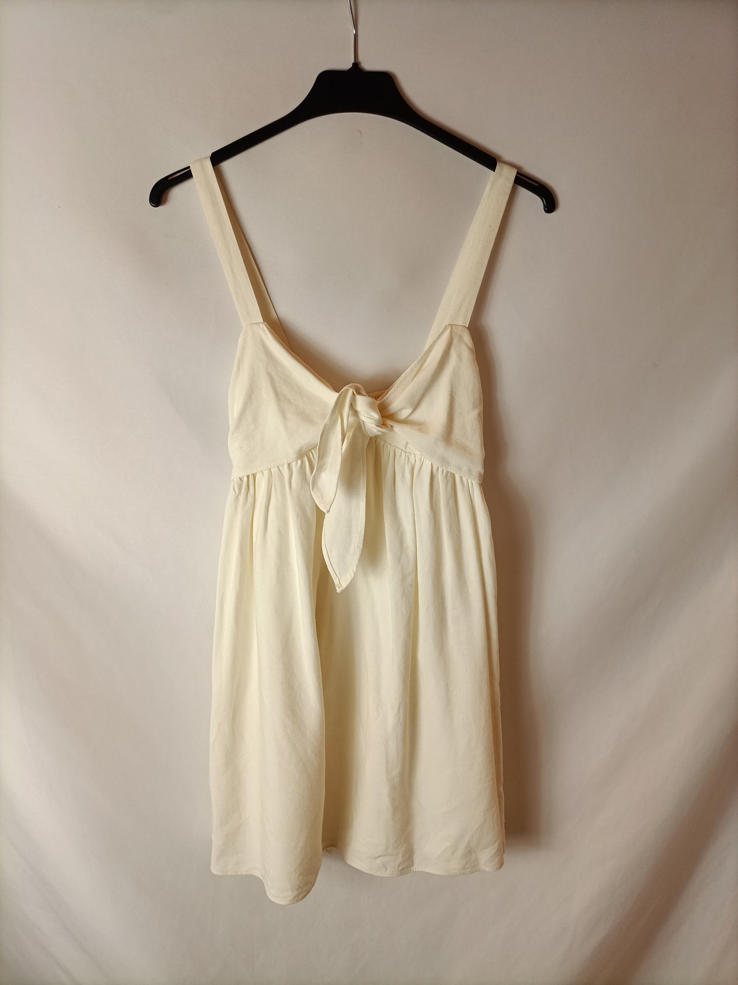 ZARA. Mono efecto vestido blanco roto. T XS