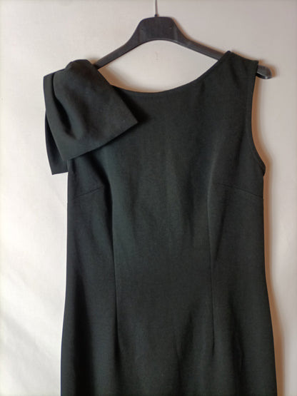 MUNMO. Vestido negro lazo hombro T.l