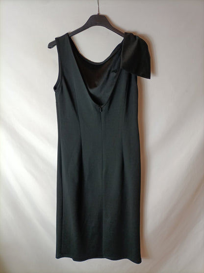 MUNMO. Vestido negro lazo hombro T.l