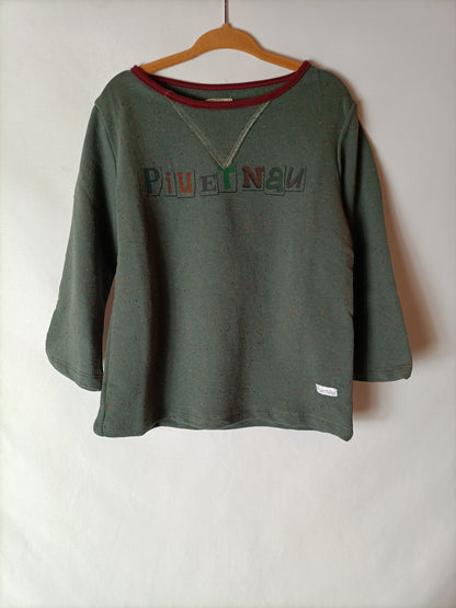 PIUETNAU. Sudadera gris hilos. T 2-3 años