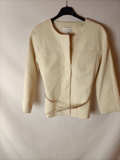 TINTORETTO. Chaqueta beige hilos T.38