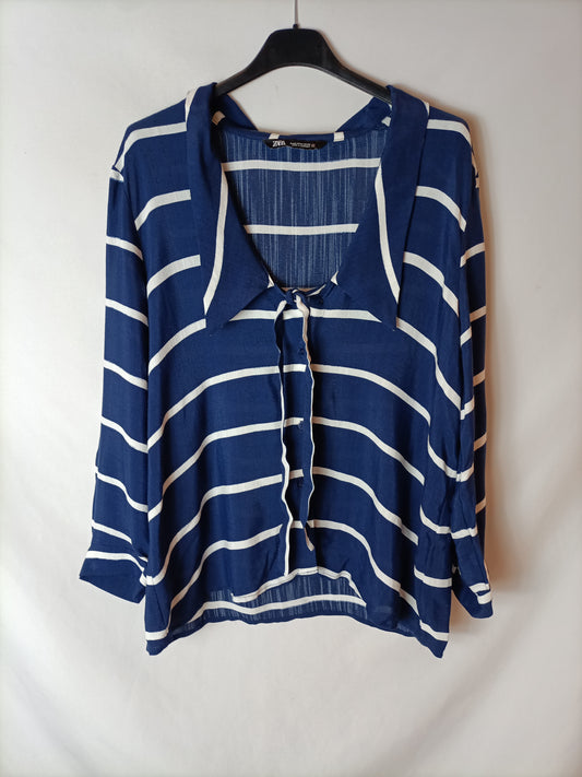 ZARA. Blusa rayas marineras T.m