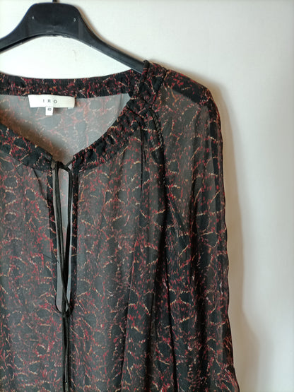 IRO. Blusa negra estampado T.40