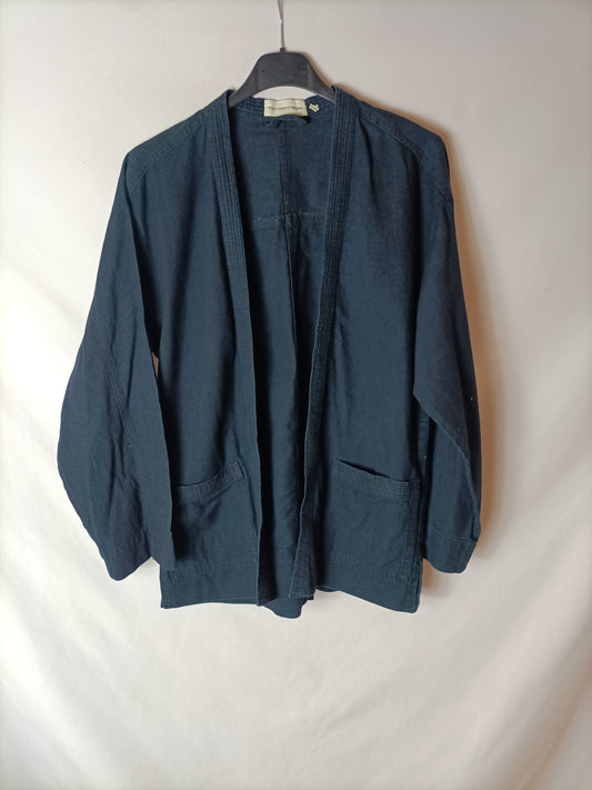 ISABEL MARANT. Chaqueta efecto kimono azul T.36