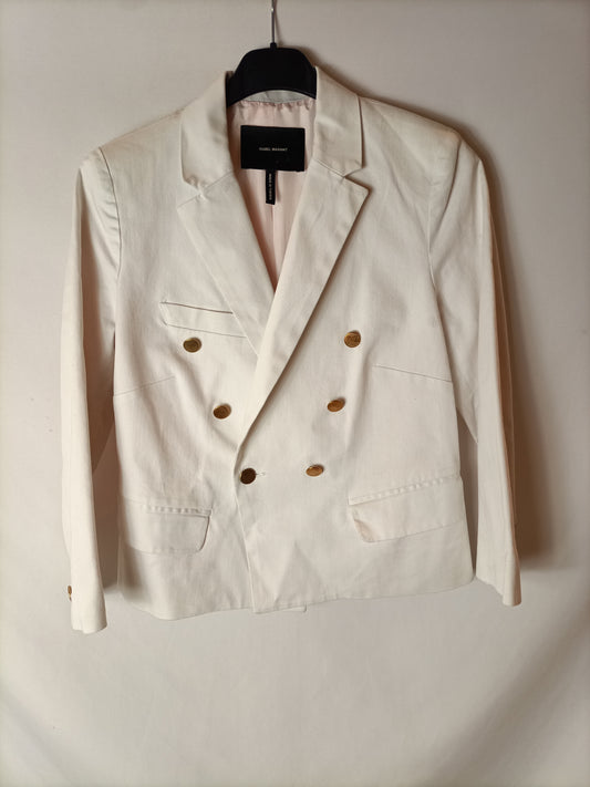 ISABEL MARANT. Blazer cortita blanca T.38